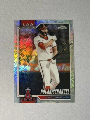 Nolan Schanuel 2026 Topps Chrome Logofractor #94 standard unnumbered reference card, different parallel from the reported 1/1.