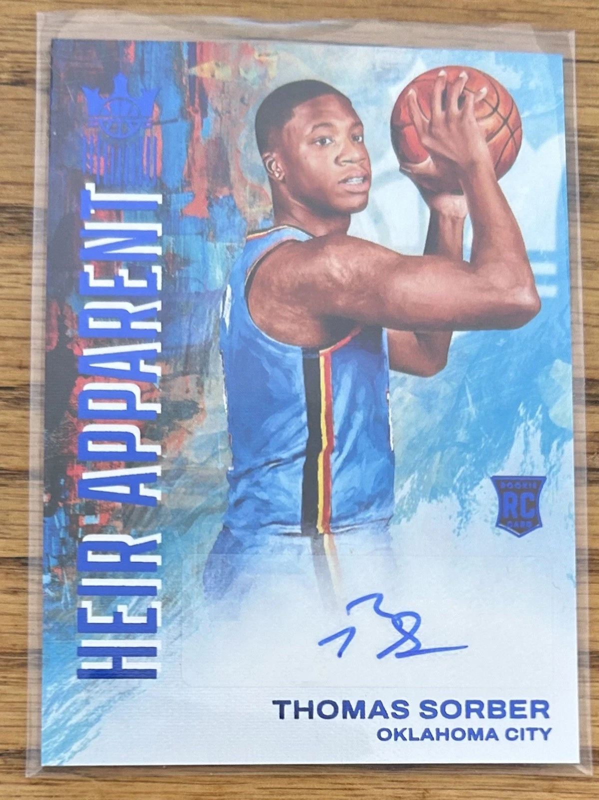 Thomas Sorber 2025–26 Court Kings Heir Apparent Sapphire autograph, independent copy 14/15, not the submitted 12/15.