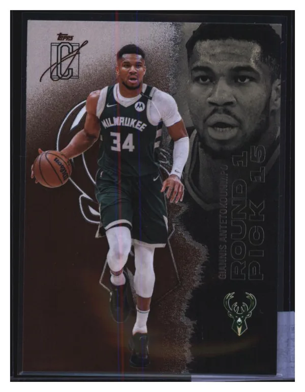Giannis Antetokounmpo basketball card, the physical card in this illustrative journey