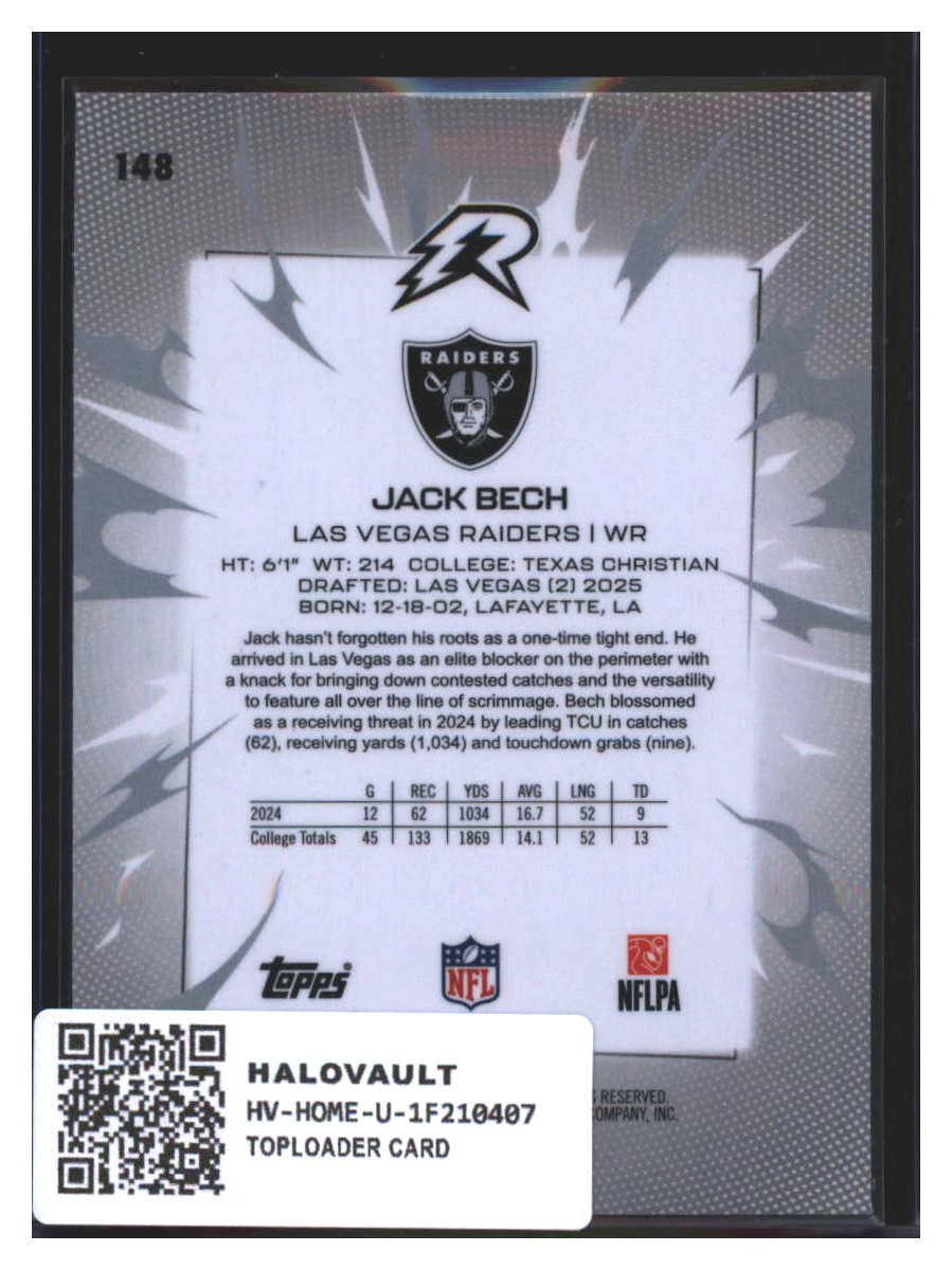 Photo 4 of 2024 Topps Topps Resurgence Football 2024 Topps Resurgence Football Jack Bech #148