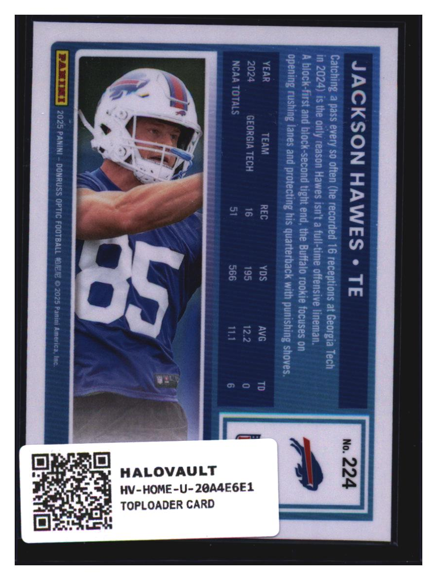 Photo 3 of 2025 Panini Donruss Optic Donruss Optic Football 2025 Panini Donruss Optic Jackson Hawes #224