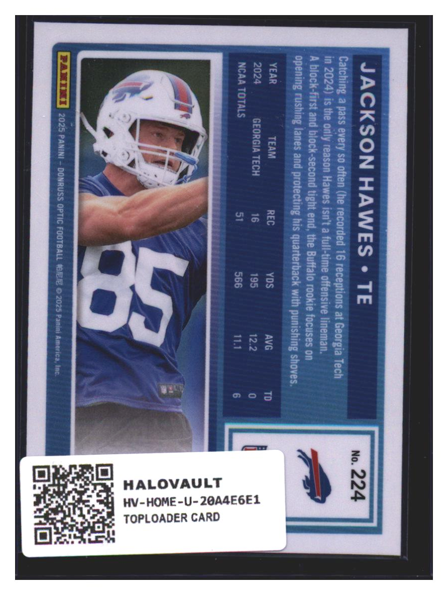 Photo 7 of 2025 Panini Donruss Optic Donruss Optic Football 2025 Panini Donruss Optic Jackson Hawes #224