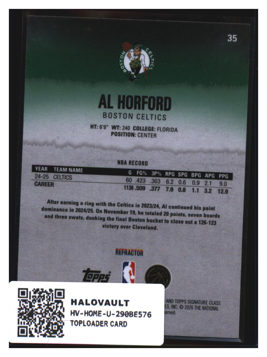 Photo 2 of 2024-25 Topps Topps Chrome Basketball 2024-25 Topps Chrome Basketball Refractor Al Horford #35