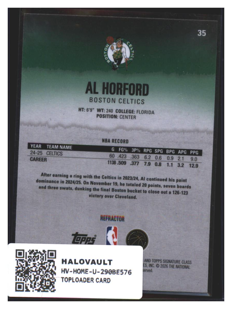 Photo 4 of 2024-25 Topps Topps Chrome Basketball 2024-25 Topps Chrome Basketball Refractor Al Horford #35