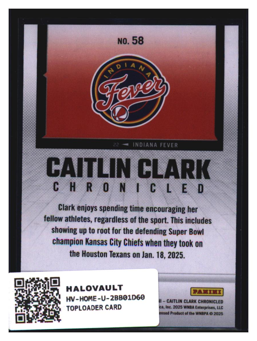 Photo 4 of 2025 Panini Panini Chronicled Caitlin Clark Chronicled #58