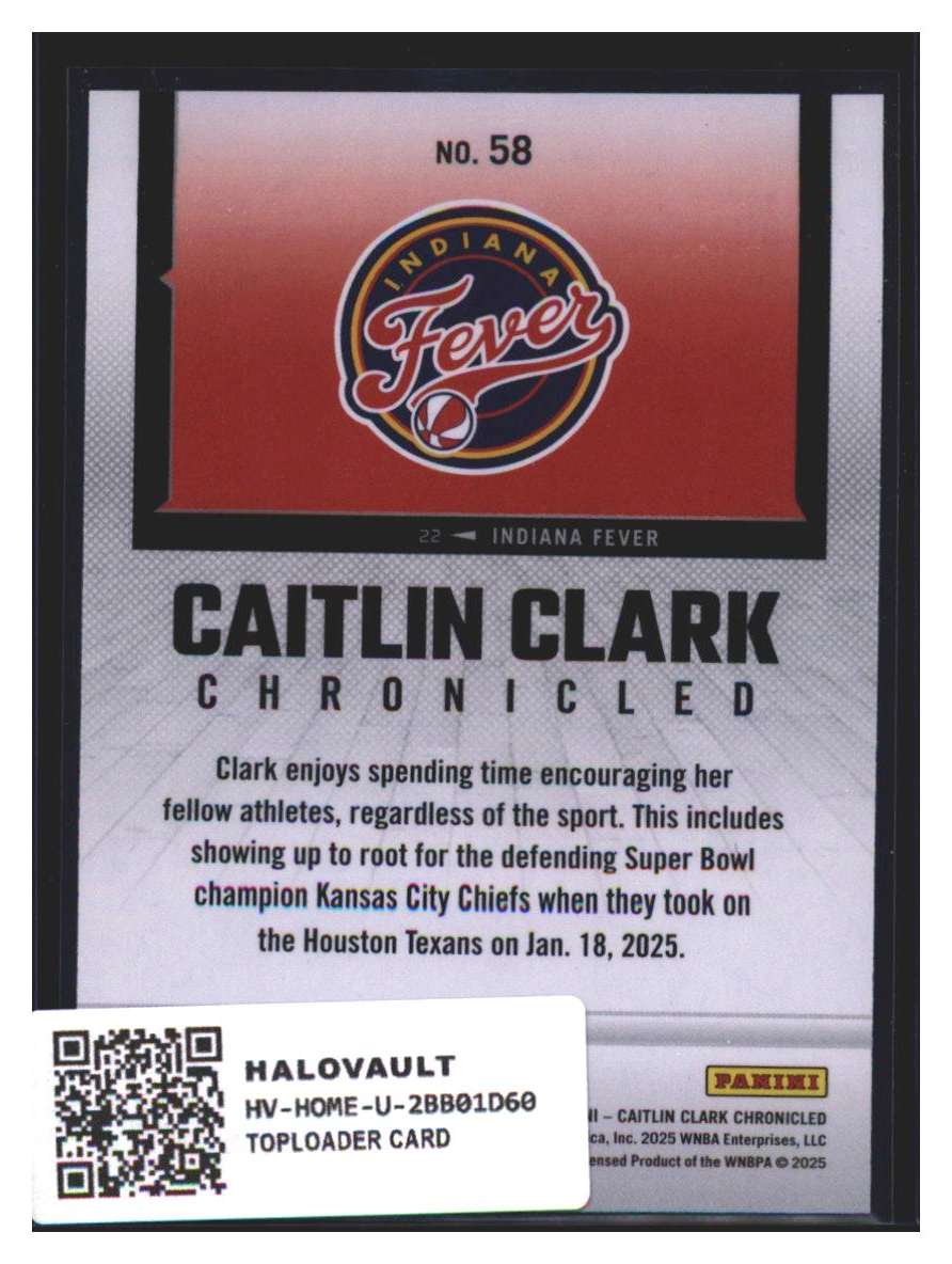 Photo 7 of 2025 Panini Panini Chronicled Caitlin Clark Chronicled #58