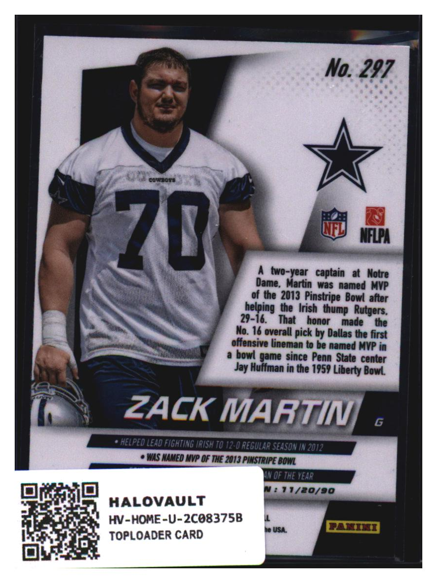Photo 3 of Panini Prizm Silver Prizm Zack Martin #297