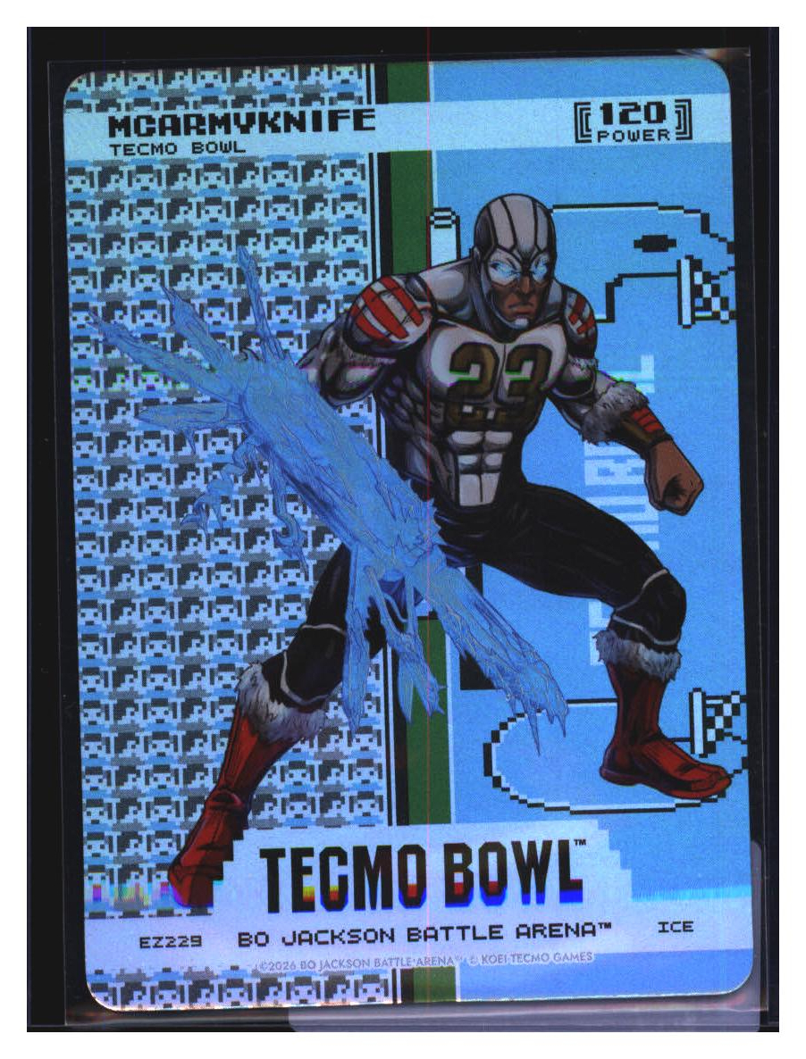 Photo 2 of 2026 Bo Jackson Battle Arena Tecmo Bowl Endzone Battlefoil McArmyKnife (Christian McCaffrey) #EZ229