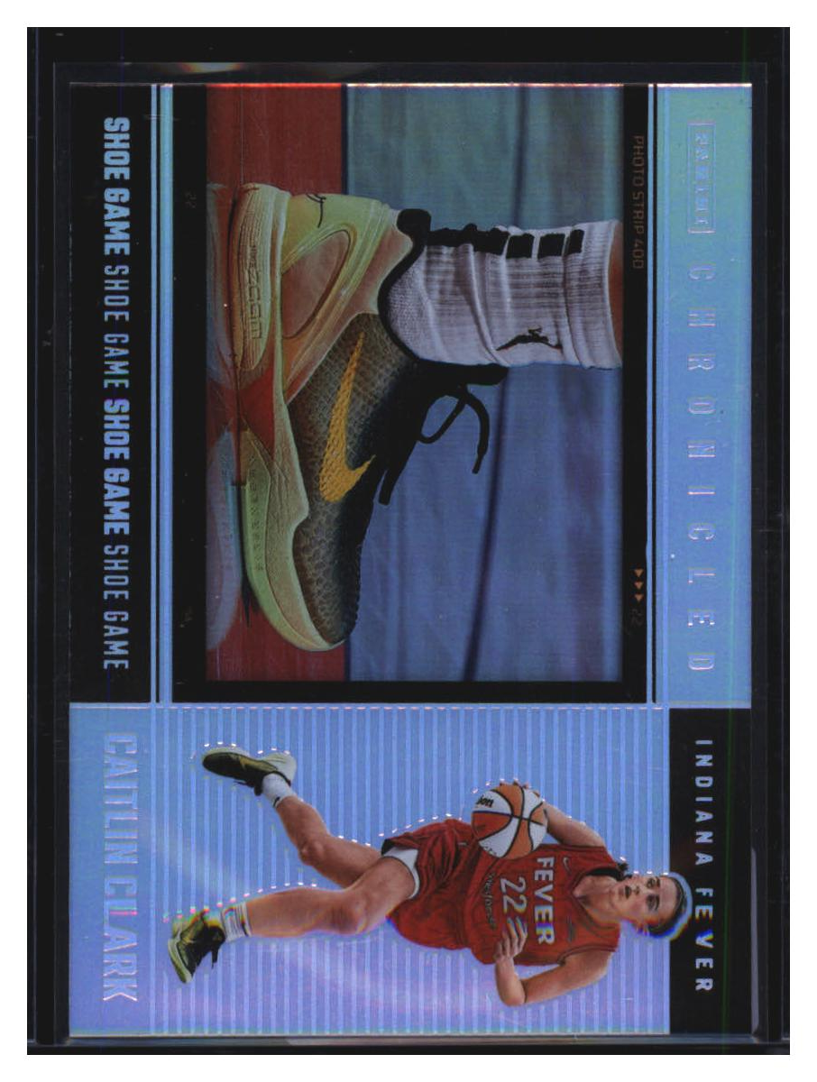 Photo 2 of 2025 Panini Panini Caitlin Clark Chronicles 2025 Panini Caitlin Clark Chronicles Shoe Game Silver Prizm #72