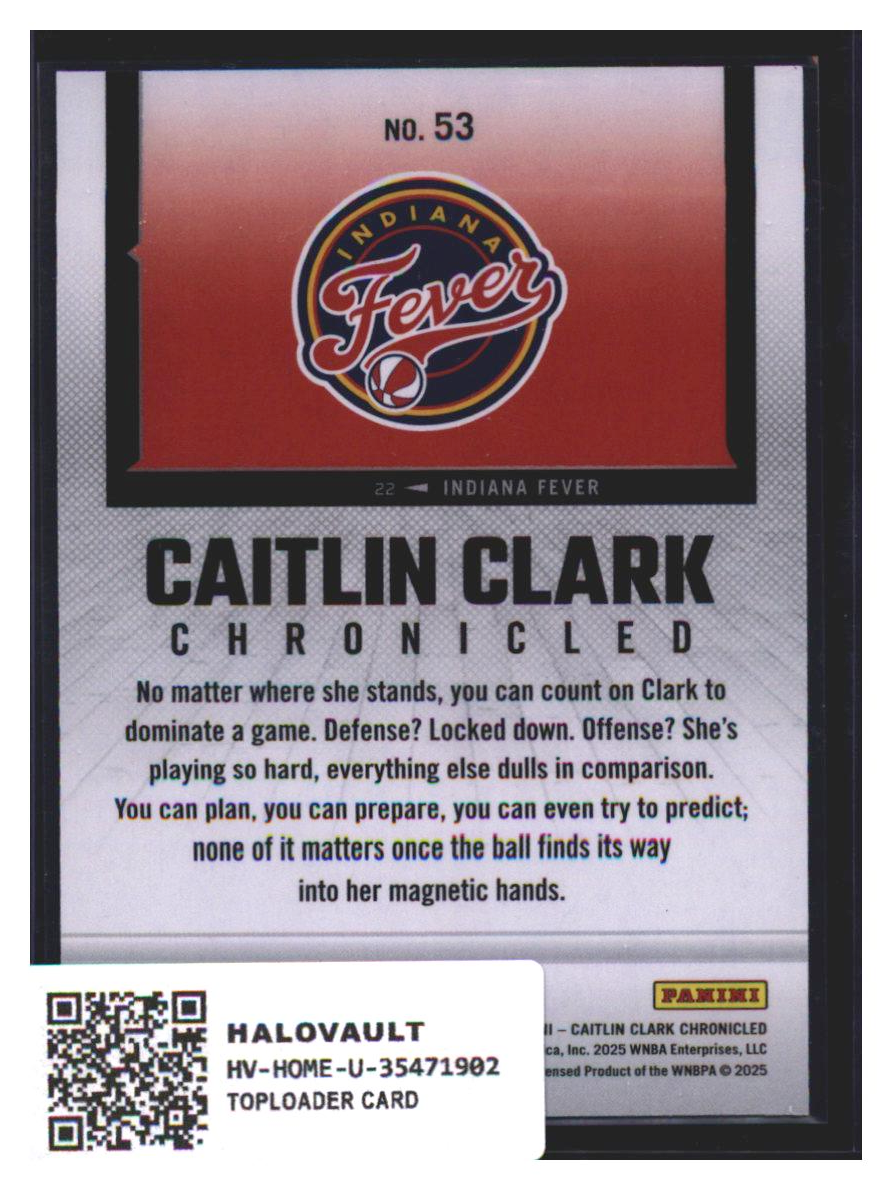 Photo 7 of 2025 Panini Caitlin Clark Chronicled Panini Caitlin Clark Chronicled #53