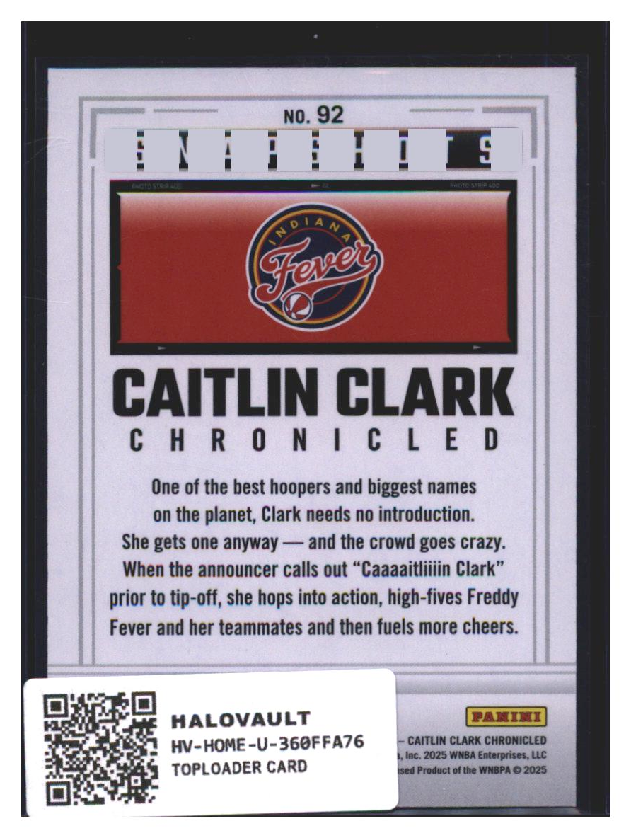 Photo 7 of 2025 Panini Chronicled Panini Chronicled WNBA Snapshots Caitlin Clark #92
