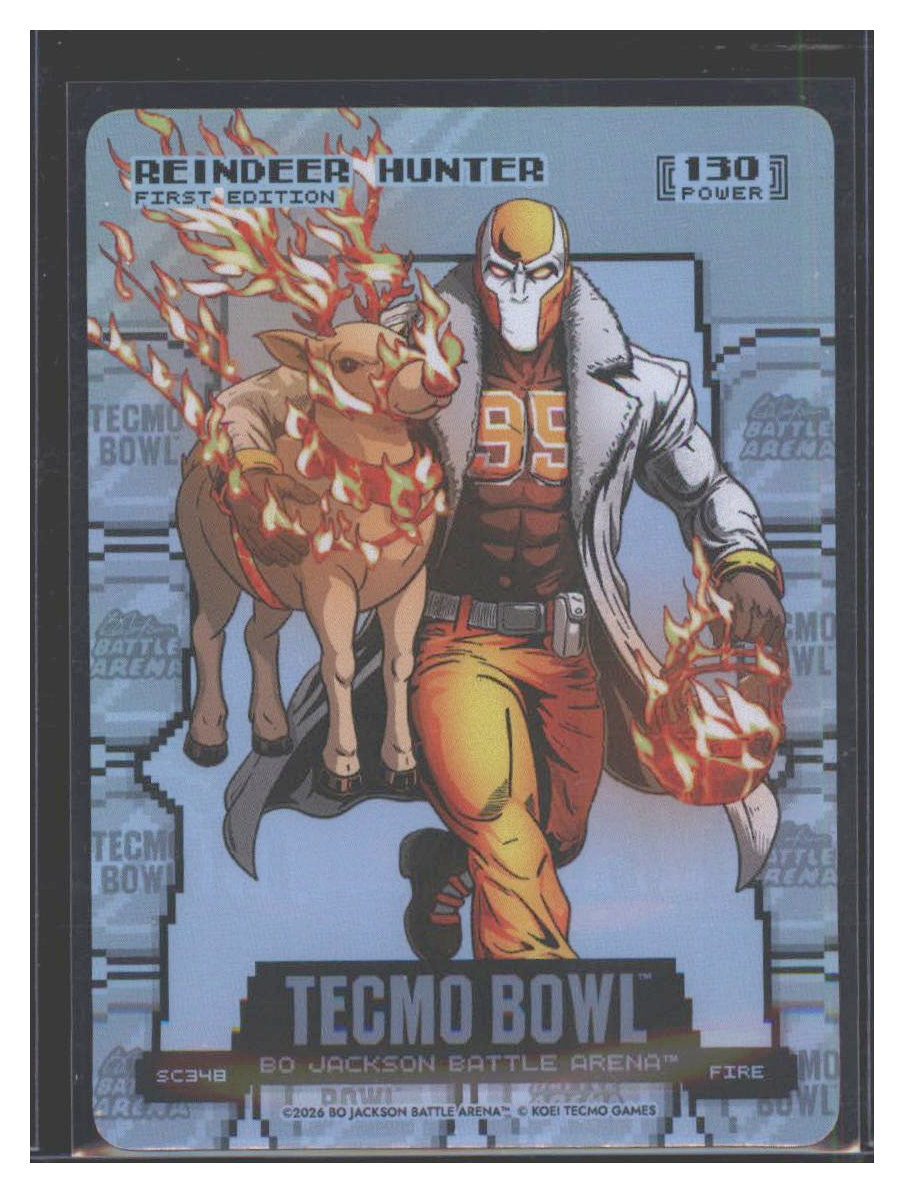 Photo 1 of 2026 Bo Jackson Battle Arena Tecmo Bowl Silver Coin Flip Battlefoil Reindeer Hunter (Myles Garrett) #SC348
