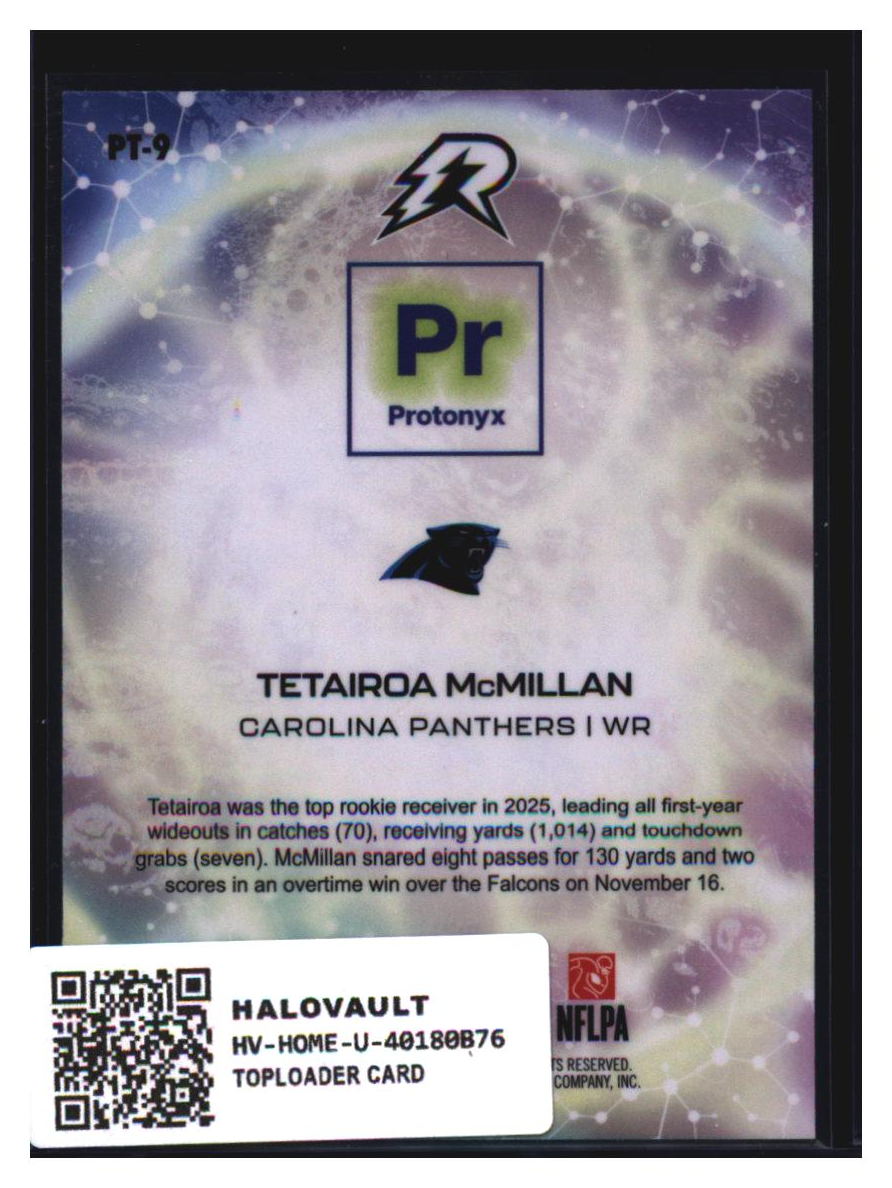 Photo 3 of 2025 Panini Revolution Football Panini Revolution Football Protonyx Tetairoa McMillan #PT-9