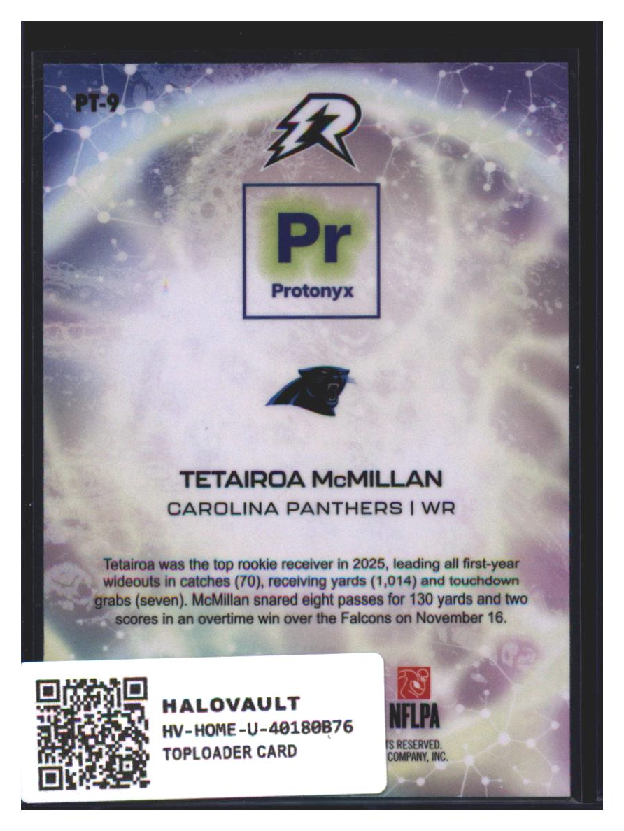 Photo 7 of 2025 Panini Revolution Football Panini Revolution Football Protonyx Tetairoa McMillan #PT-9