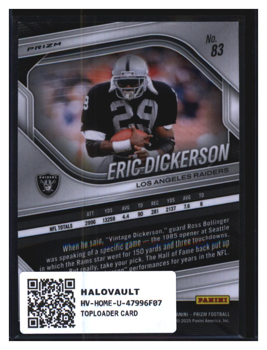 Photo 2 of Panini Prizm Holo Eric Dickerson #83