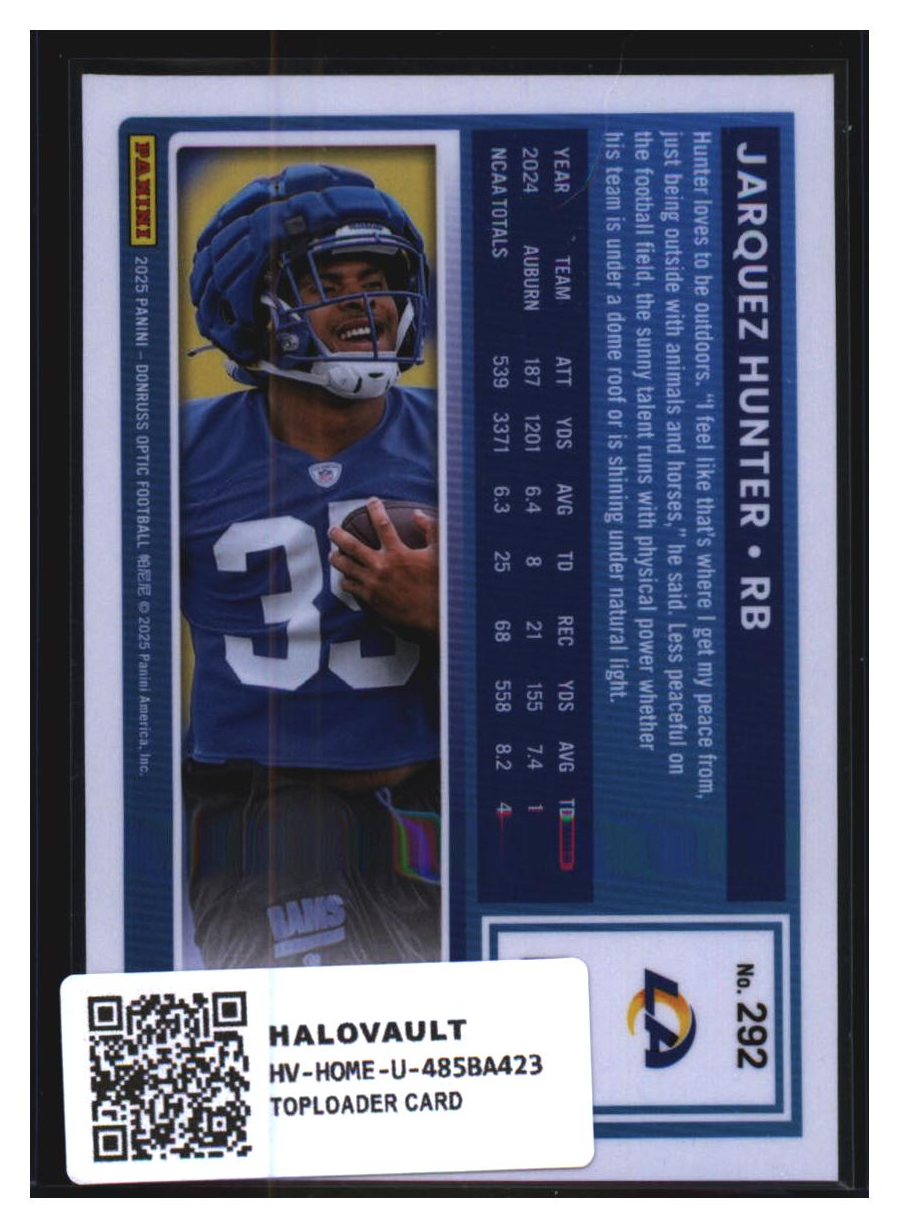 Photo 2 of 2024 Donruss Optic Blue Ice Jarquez Hunter #292