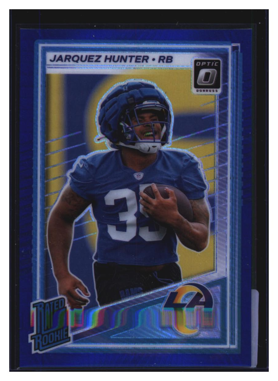 Photo 2 of 2025 Panini Donruss Optic Donruss Optic Football 2025 Panini Donruss Optic Football Blue Jarquez Hunter #292