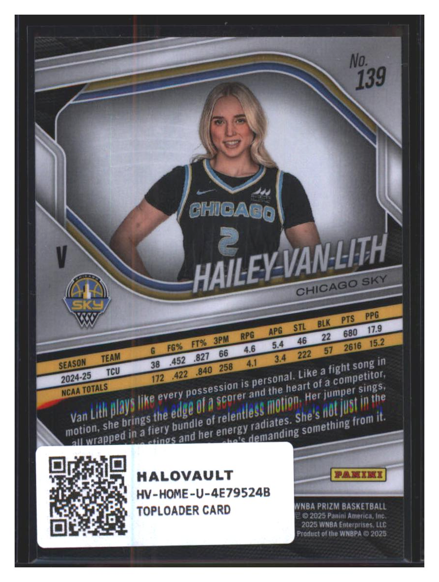 Photo 4 of 2025 Panini Prizm WNBA 2025 Panini Prizm WNBA Hailey Van Lith #139