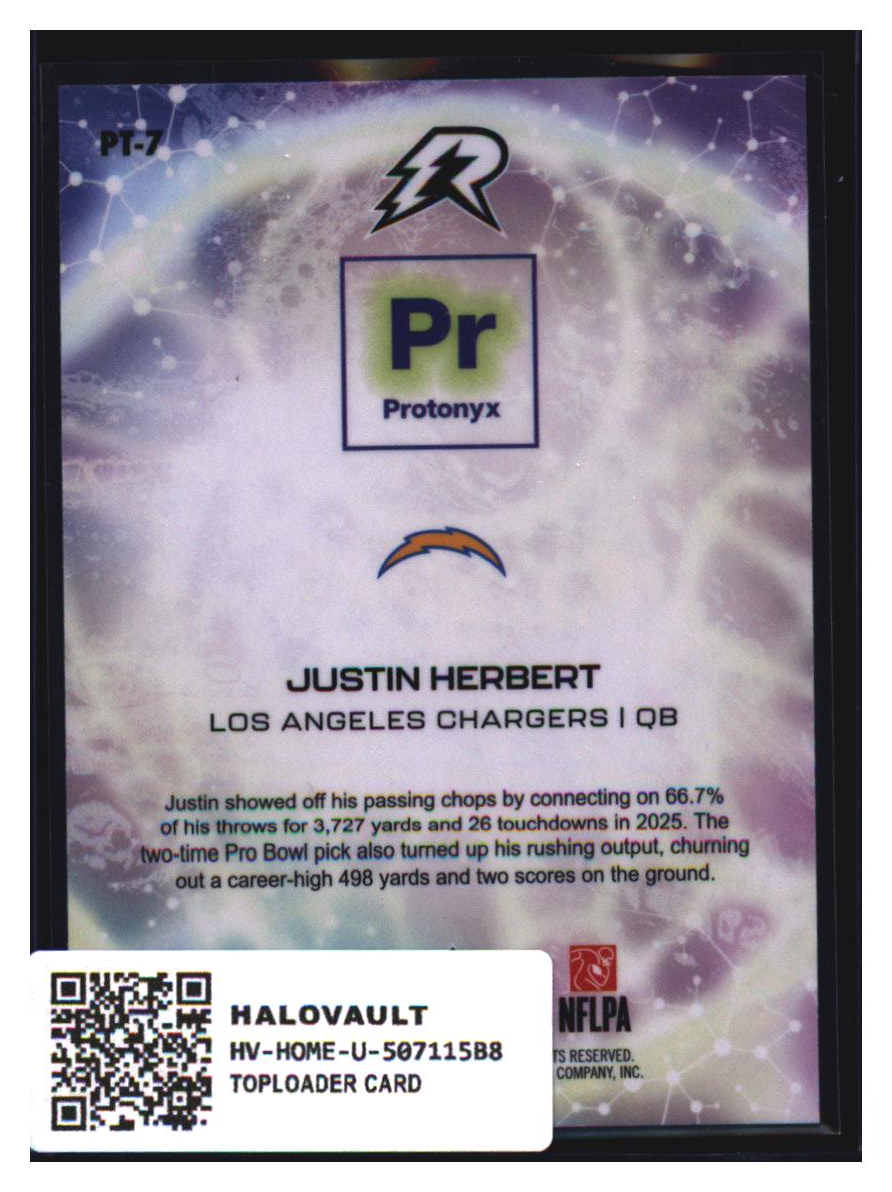 Photo 4 of 2025 Protonyx Silver Prizm Justin Herbert #PT-7