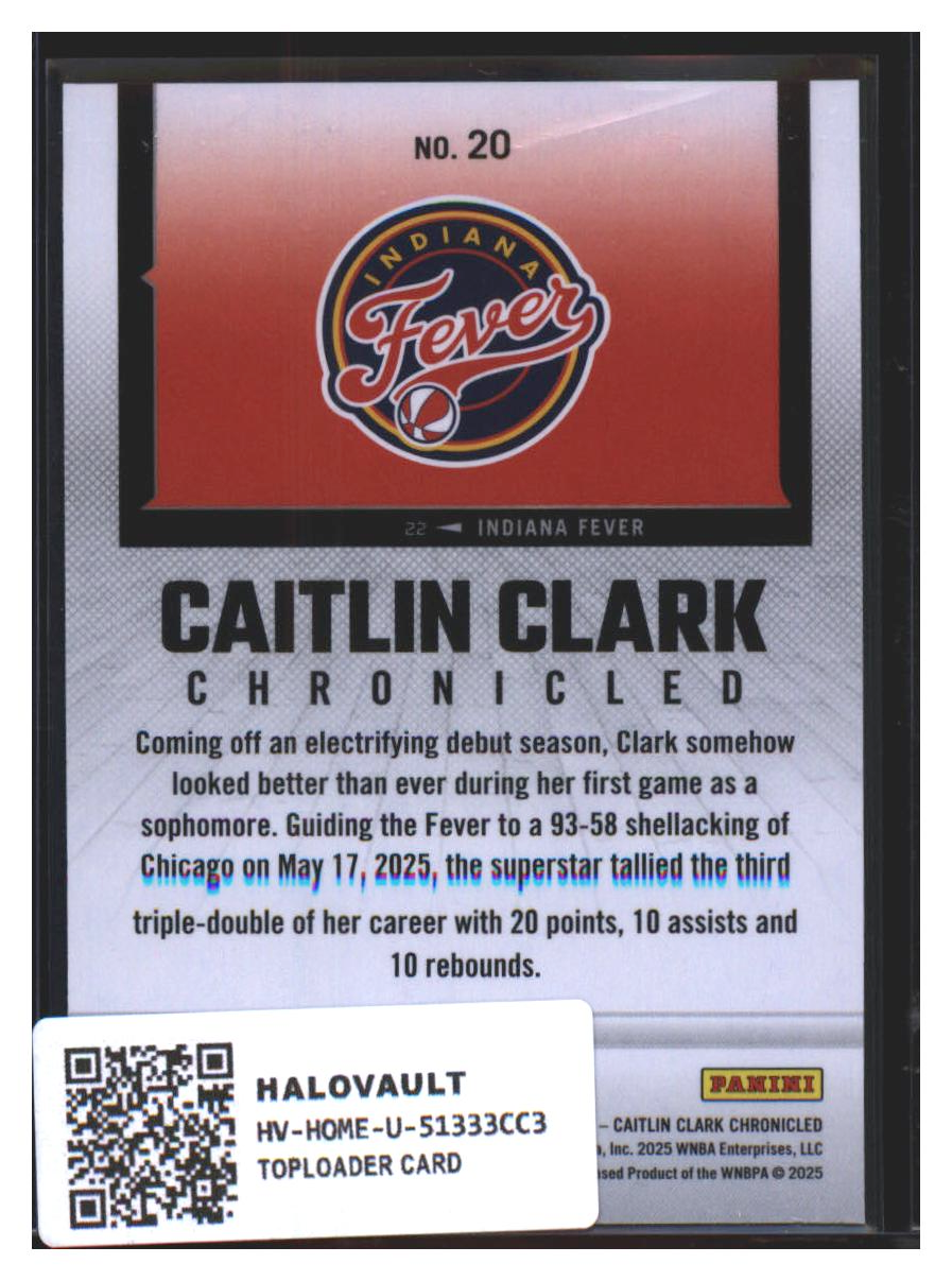 Photo 4 of 2025 Panini Panini Chronicles Chronicled Caitlin Clark #20