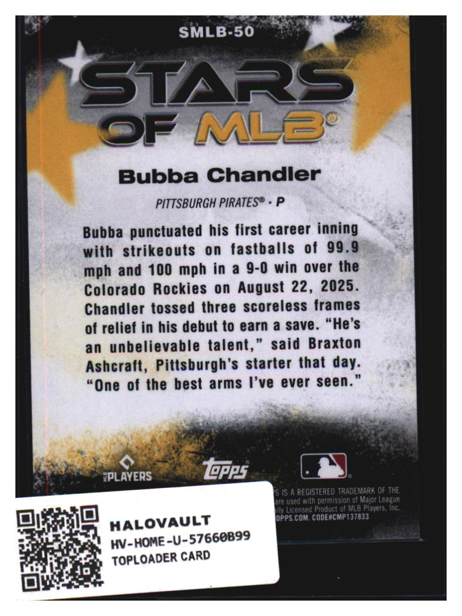Photo 3 of 2025 Topps Stars of MLB Bubba Chandler #SMLB-50