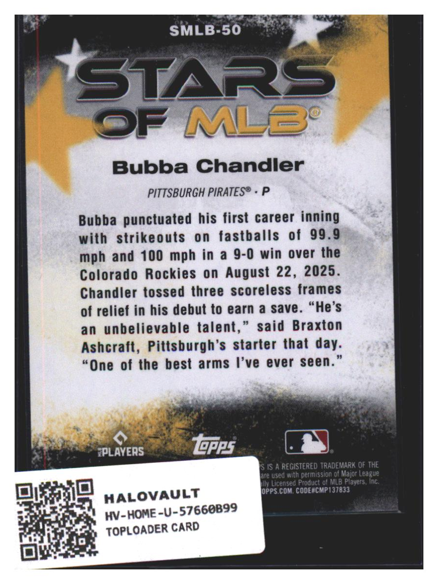 Photo 7 of Topps Topps Baseball Stars of MLB Bubba Chandler #SMLB-50