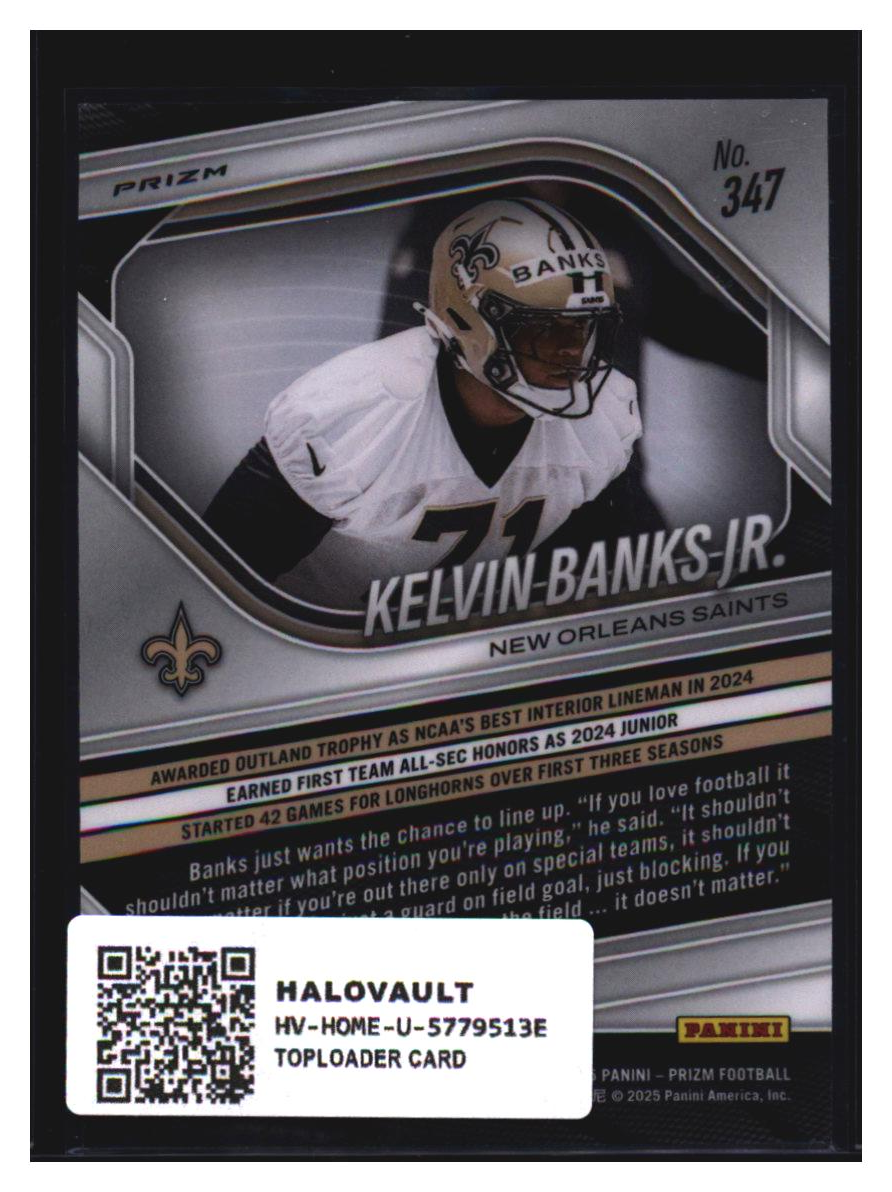 Photo 3 of 2025 Panini Prizm 2025 Panini Prizm Football Silver Prizm Kelvin Banks Jr. #347