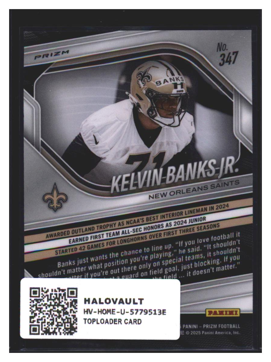Photo 7 of 2025 Panini Prizm 2025 Panini Prizm Football Silver Prizm Kelvin Banks Jr. #347
