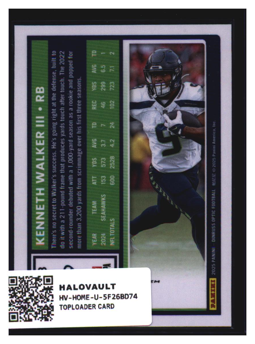 Photo 4 of 2024 Donruss Optic Green Wave Kenneth Walker III