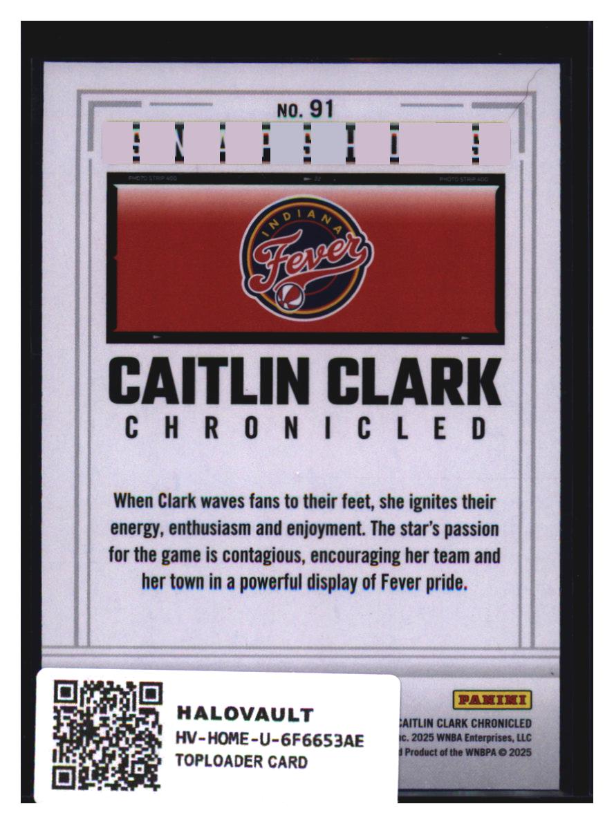 Photo 3 of 2025 Panini Caitlin Clark Chronicled #91