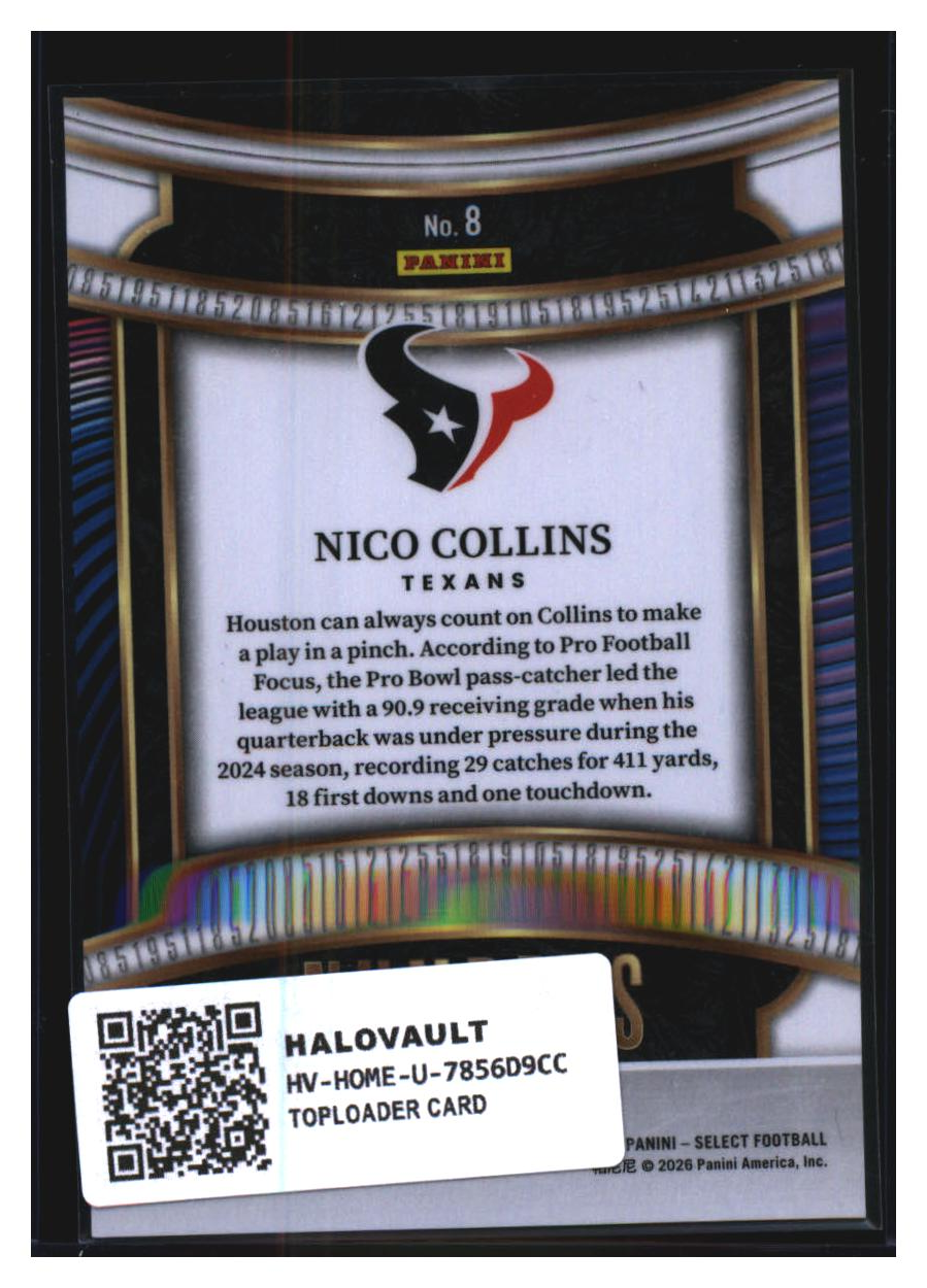 Photo 2 of 2025 Panini Select Numbers Nico Collins #19