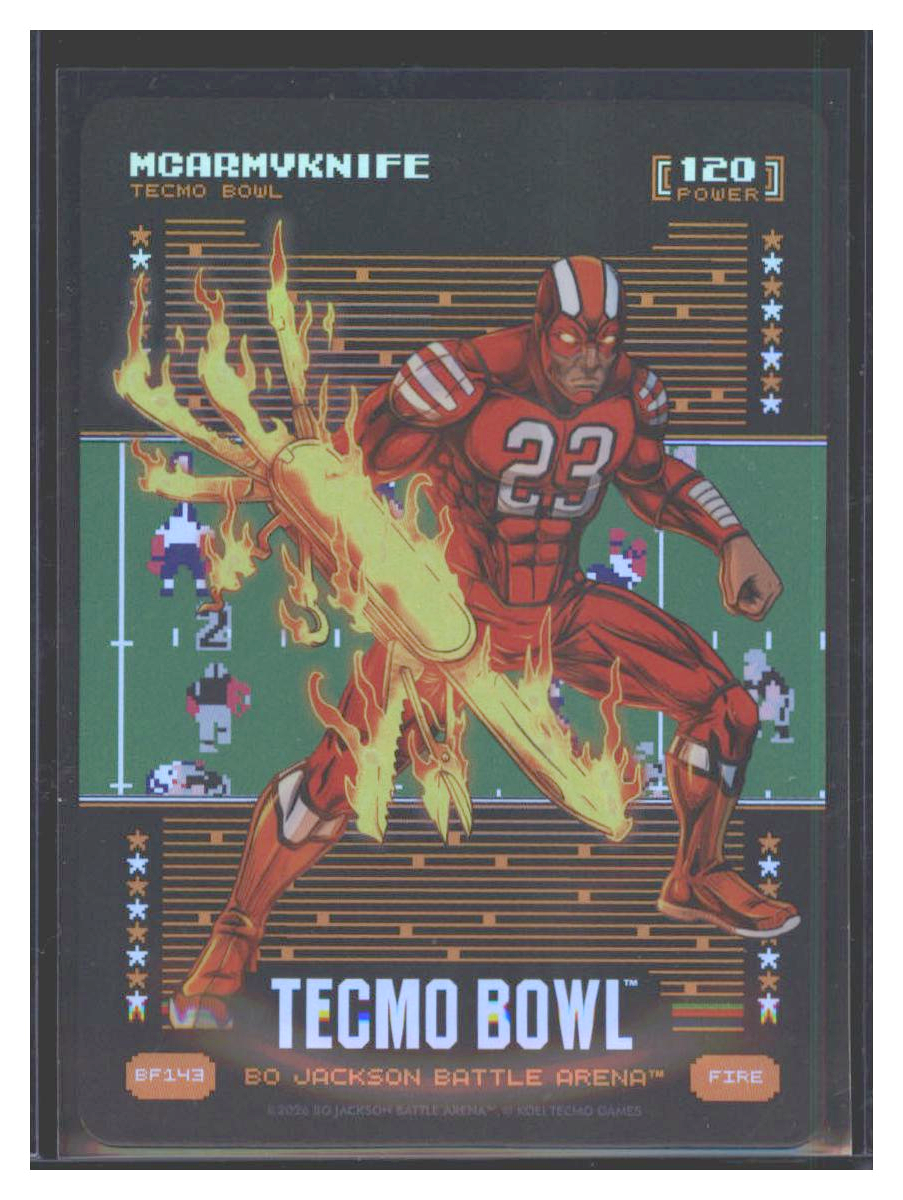 Photo 1 of 2024 Bo Jackson Battle Arena Battlefoil McArmyKnife (Christian McCaffrey) #BF143