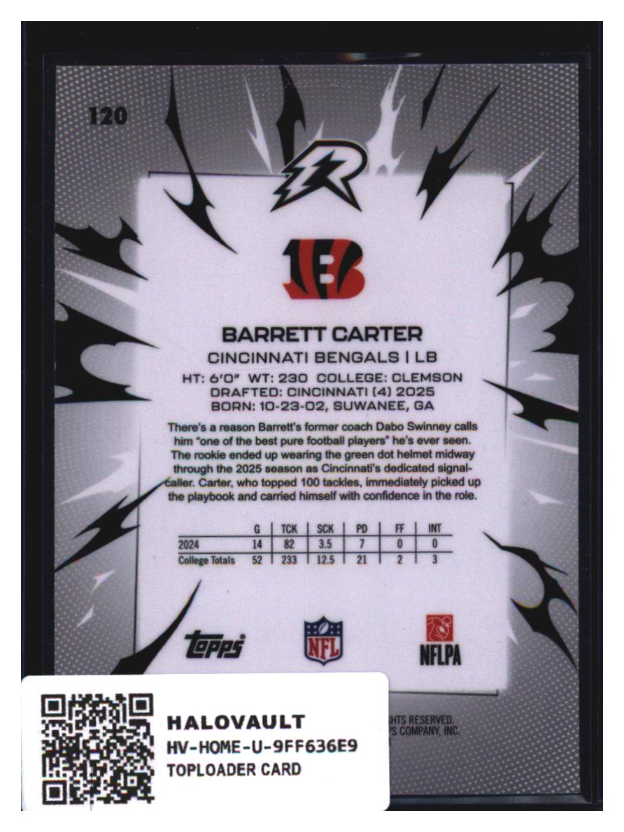 Photo 3 of 2024 Topps Topps Resurgence Football Barrett Carter #120
