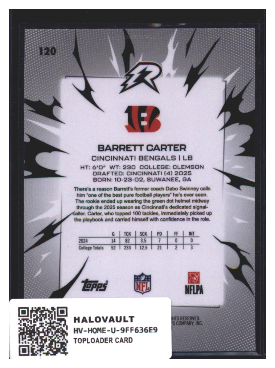Photo 7 of 2024 Topps Topps Resurgence Football Barrett Carter #120