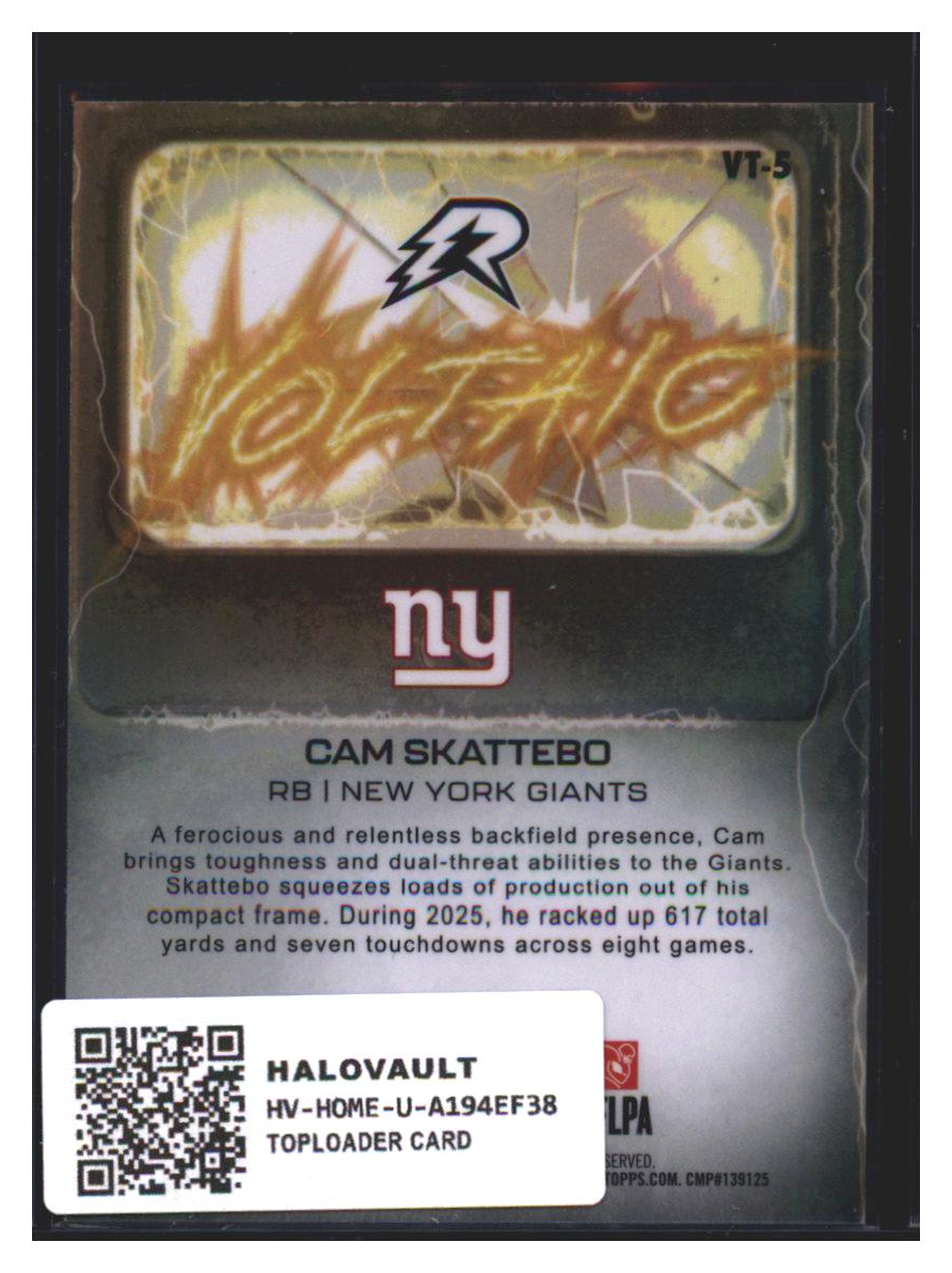 Photo 7 of 2025 Topps Topps Football Voltaic Cam Skattebo #VT-5