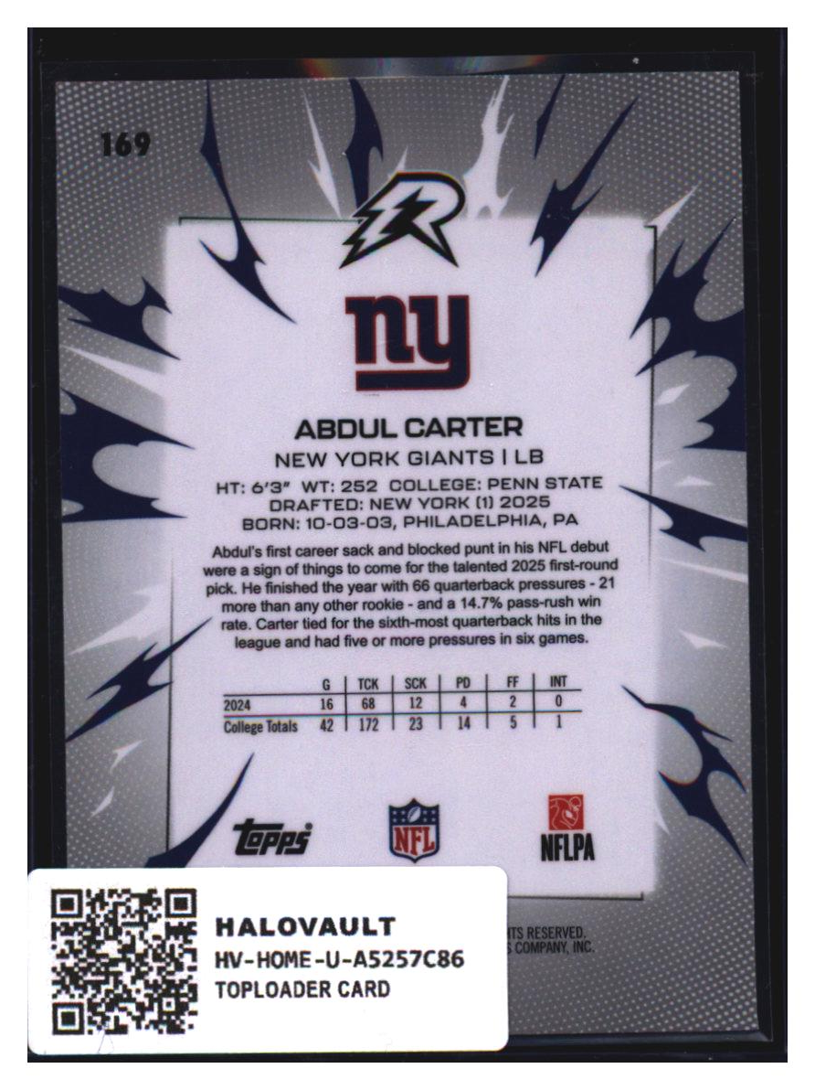 Photo 3 of 2025 Topps Topps Football Abdul Carter #169