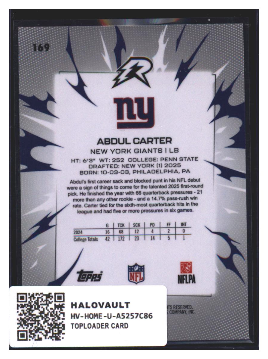 Photo 7 of 2025 Topps Topps Football Abdul Carter #169