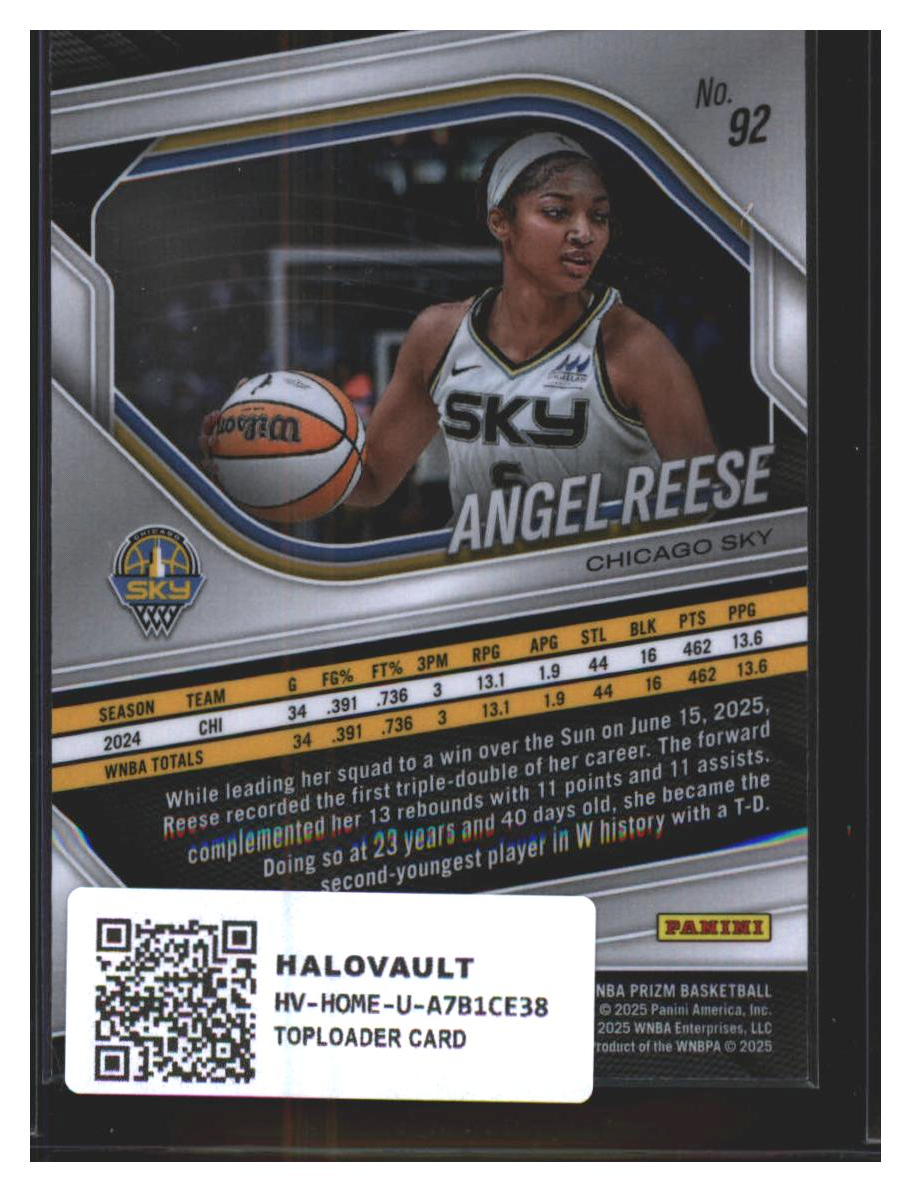 Photo 4 of 2025 Panini Prizm WNBA 2025 Panini Prizm WNBA Silver Prizm Angel Reese #92