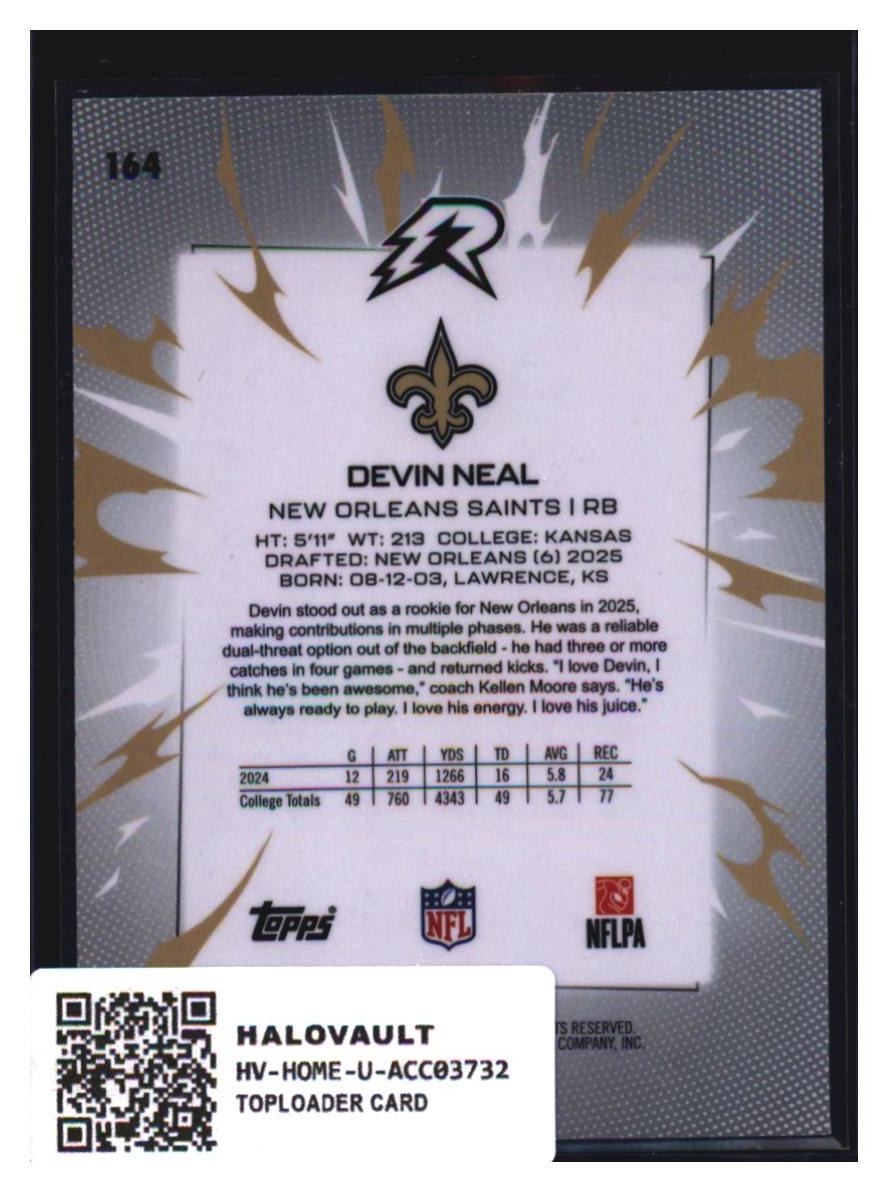 Photo 3 of 2025 Topps Topps Rip Football Devin Neal #164