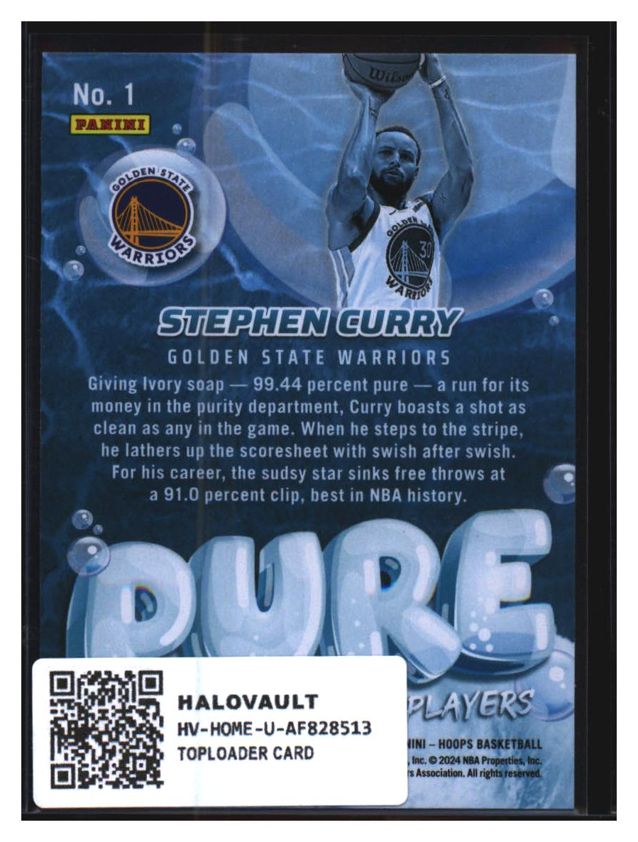 Photo 2 of Panini NBA Hoops Pure Players Blue Ice Stephen Curry #1