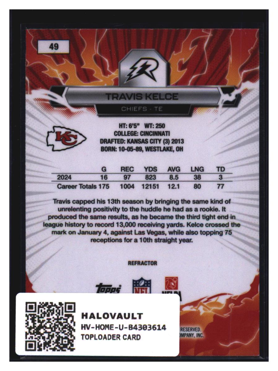 Photo 4 of 2024 Topps Refractor Travis Kelce #49