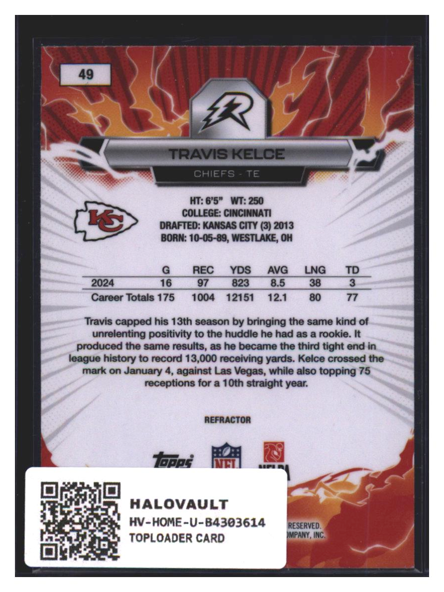 Photo 7 of 2024 Topps Refractor Travis Kelce #49