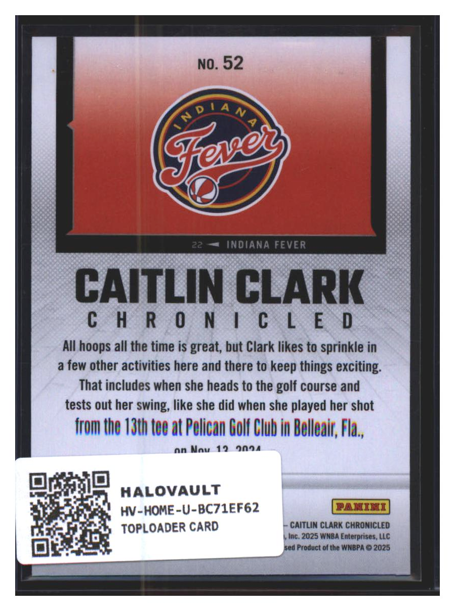 Photo 4 of 2025 Panini Caitlin Clark Chronicled #52