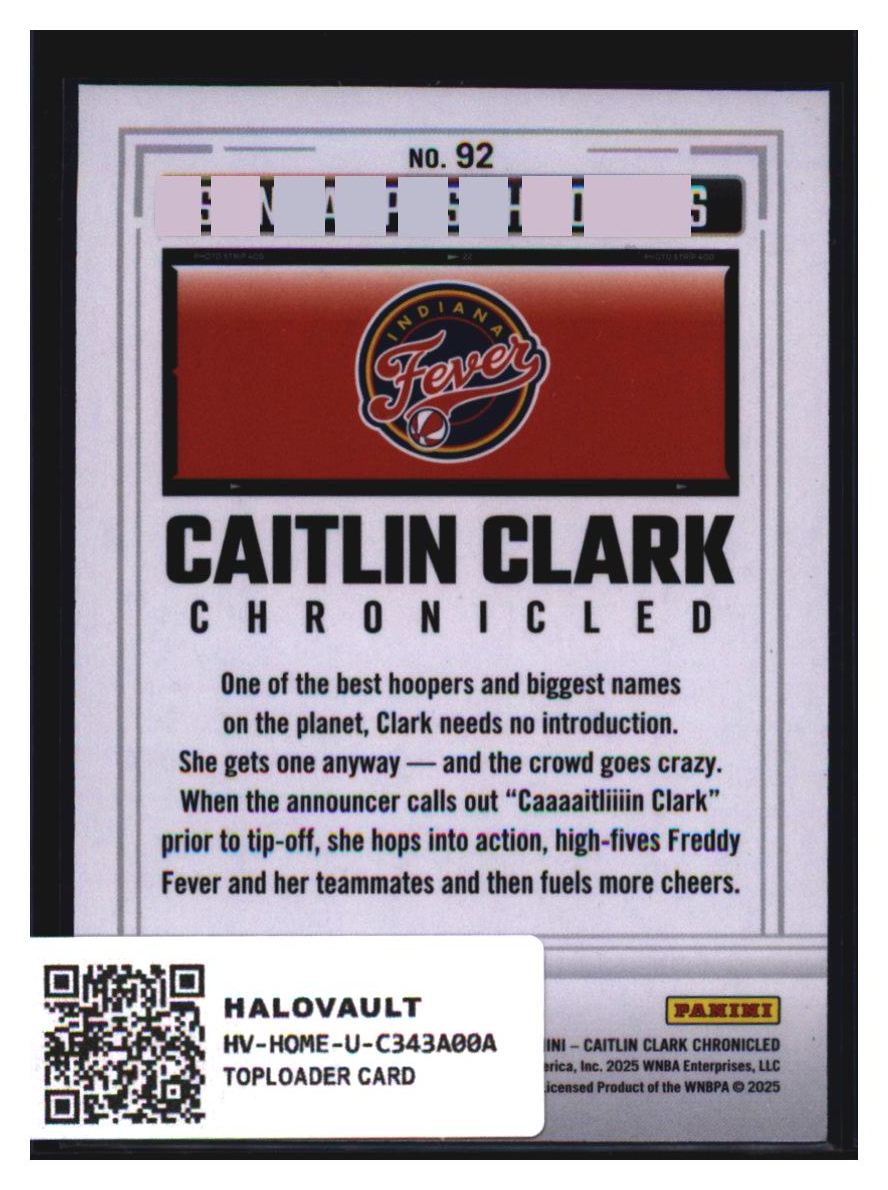 Photo 3 of Panini Chronicked Snapshots Silver Prizm Caitlin Clark #92