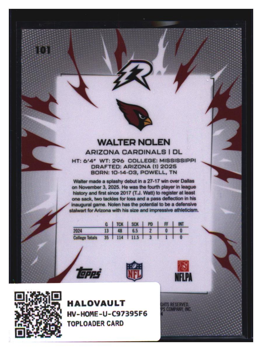Photo 2 of 2025 Topps Walter Nolen #101
