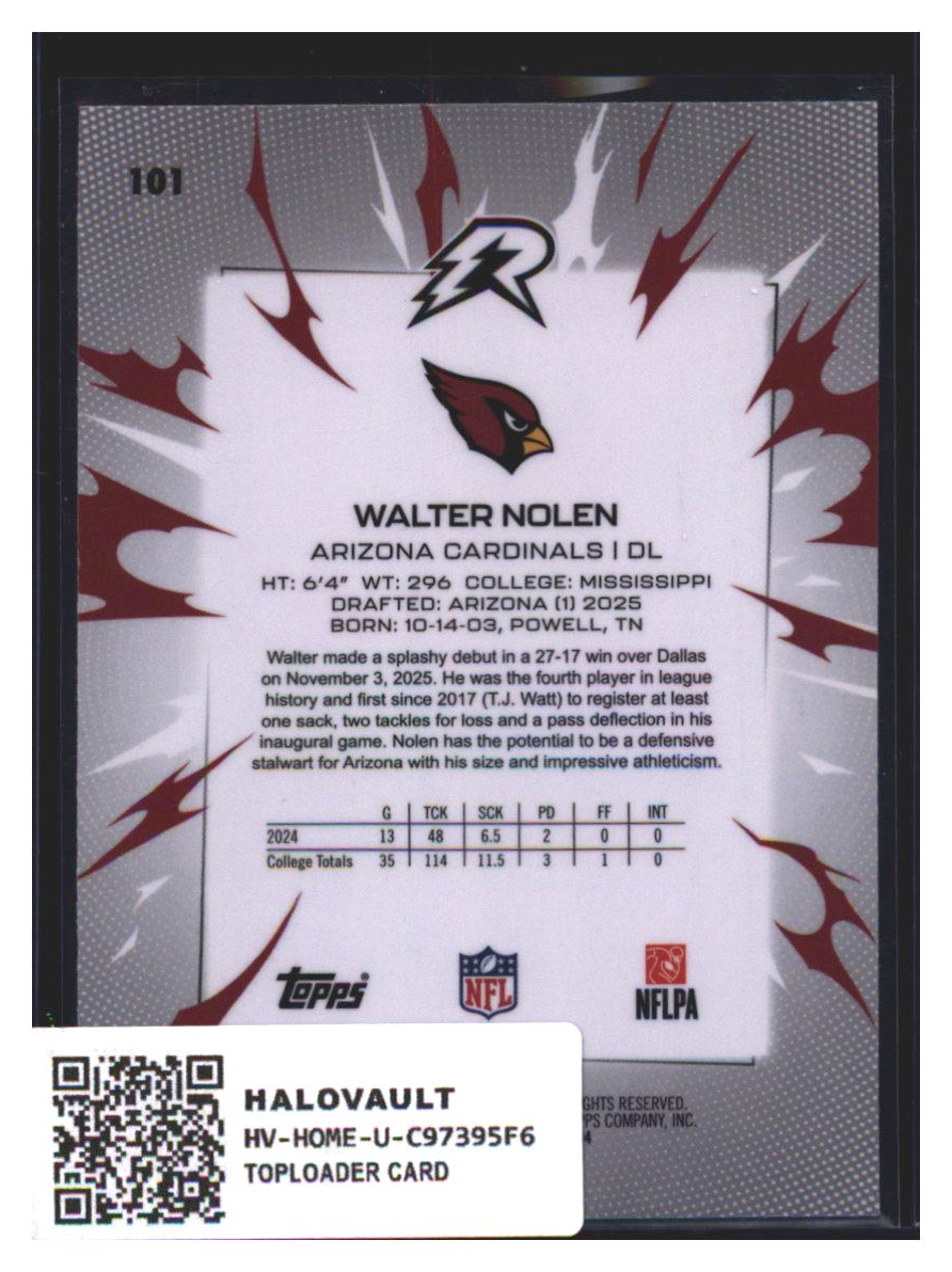 Photo 4 of 2024 Topps Topps Rip Walter Nolen #101