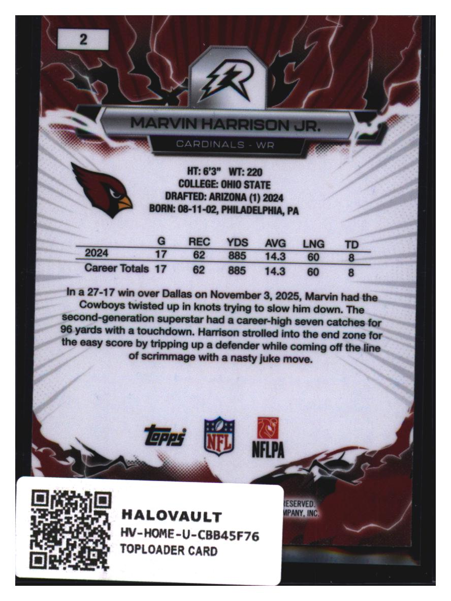 Photo 4 of 2024 Topps Refractor Marvin Harrison Jr. #2