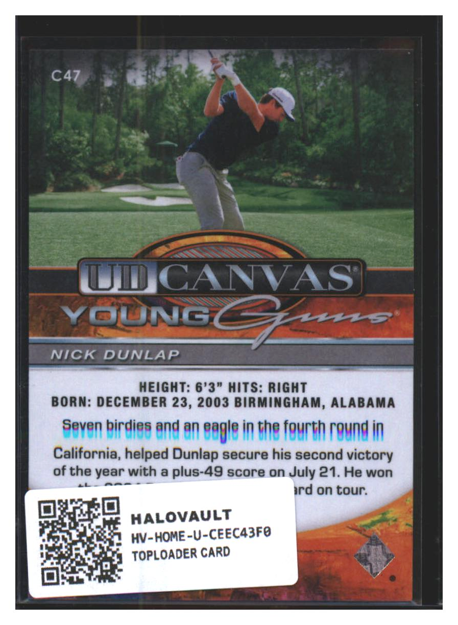Photo 4 of 2024 Upper Deck Upper Deck Golf UD Canvas Young Guns Nick Dunlap #C47