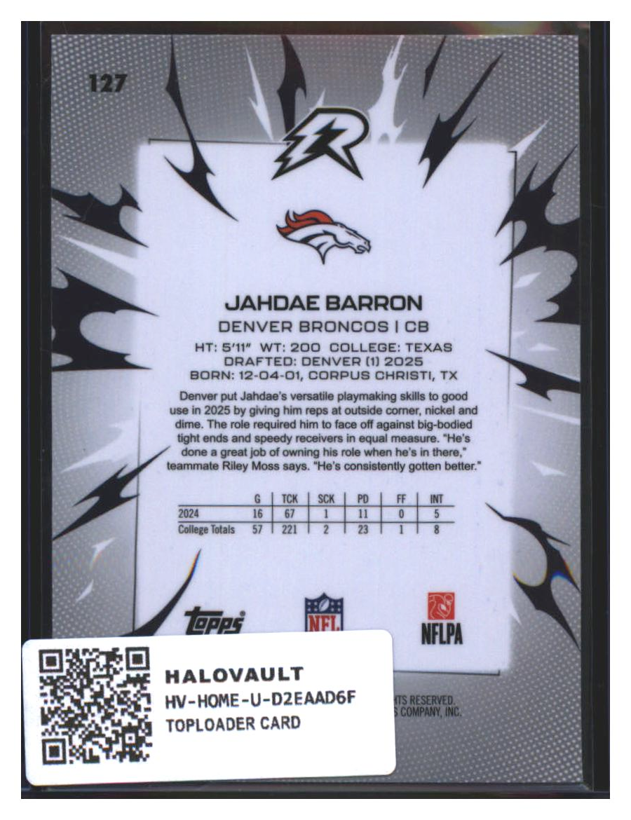 Photo 4 of 2024 Topps Resurgence 2024 Topps Resurgence Football Jahdae Barron #127