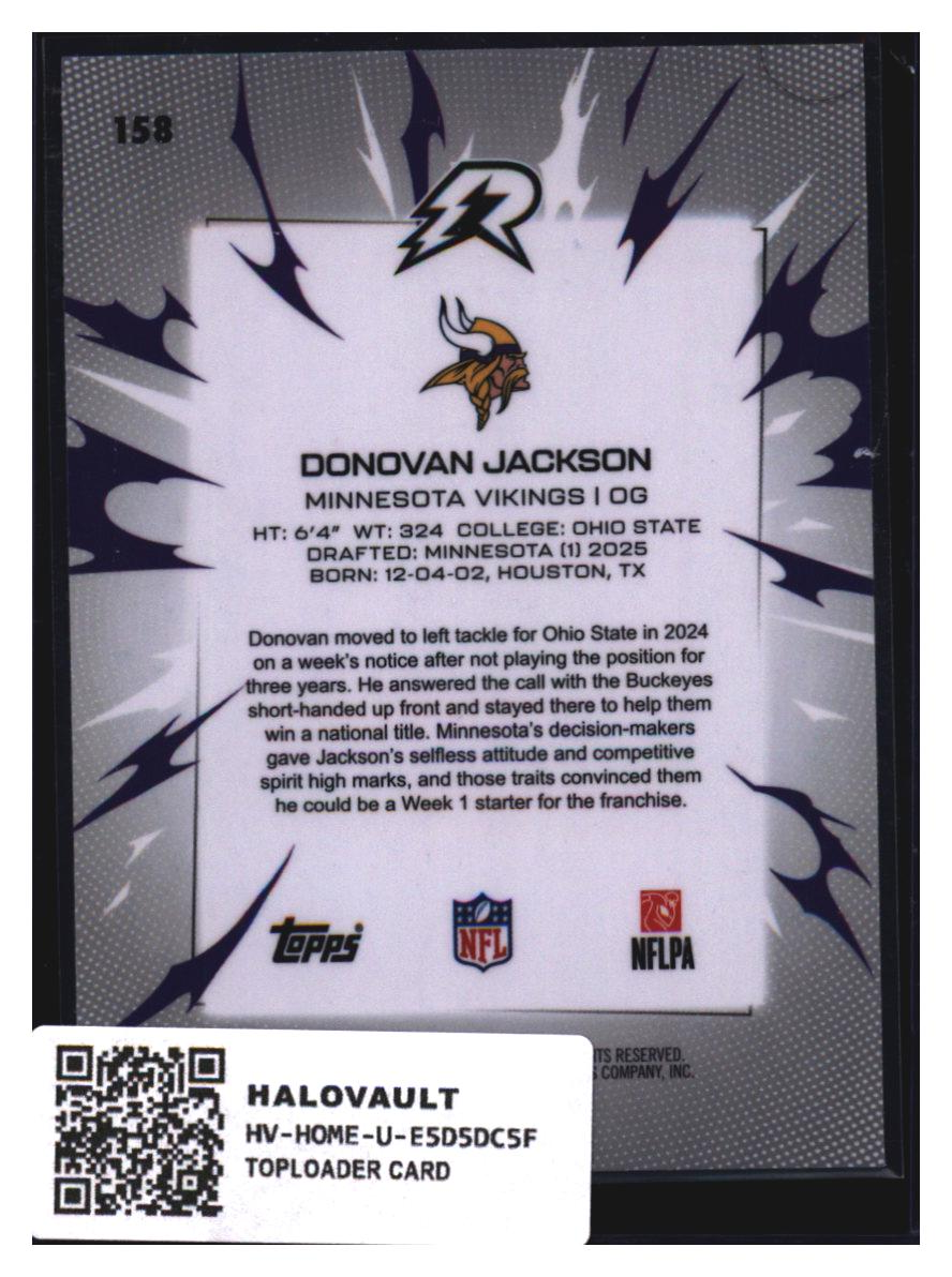 Photo 3 of 2025 Topps Donovan Jackson #158